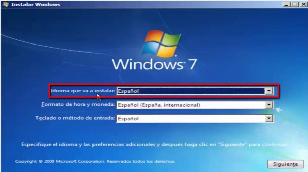 Configuración Inicial de Windows7