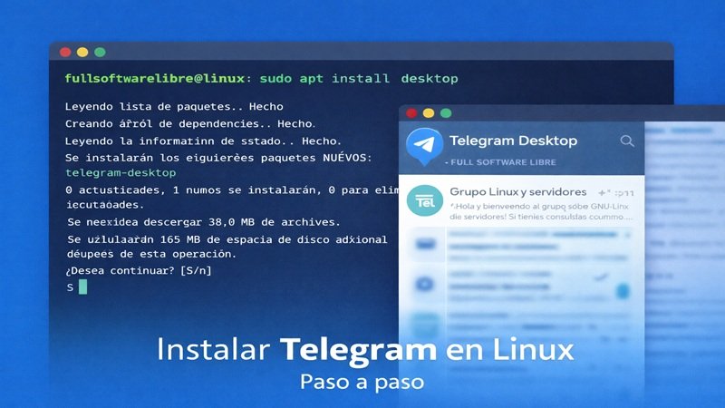 Comando para instalar Telegram en Linux usando la terminal paso a paso