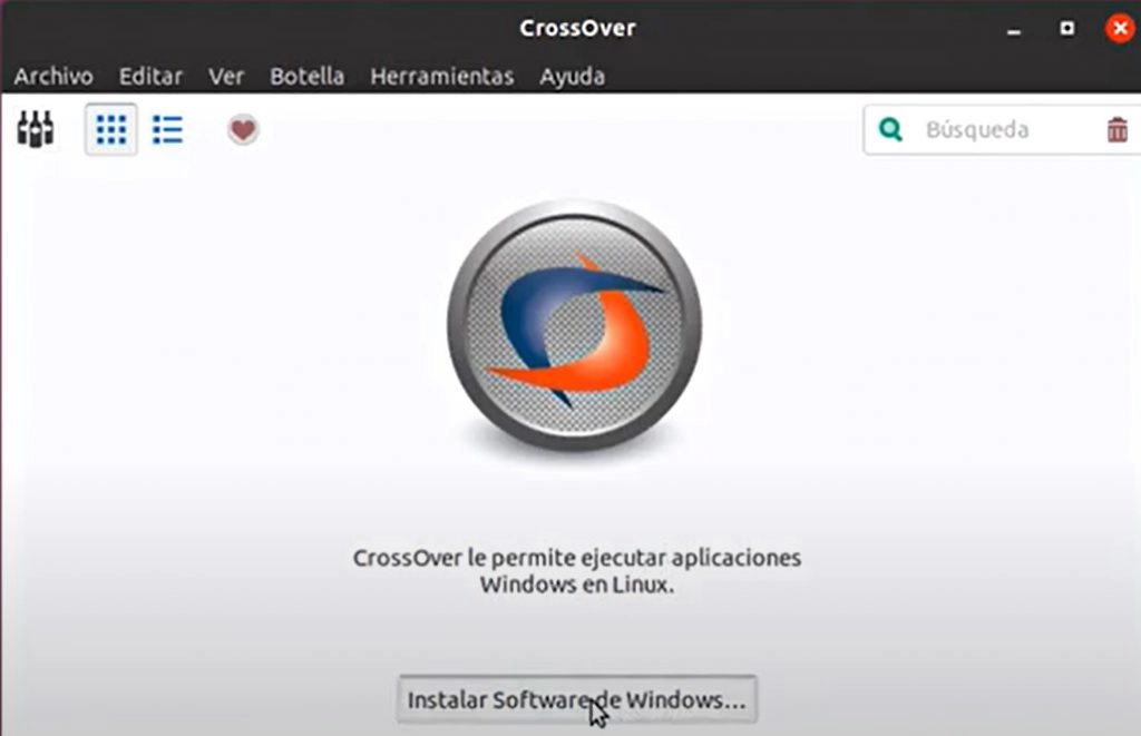 Inicio de CrossOver
