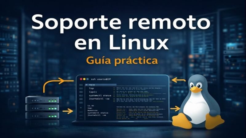Flujo de resolución para soporte remoto en Linux con diagnóstico, corrección y automatización