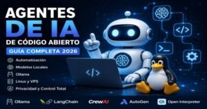Agentes de IA de código abierto ejecutándose en Linux con automatización, modelos locales, Ollama y servidores VPS en 2026