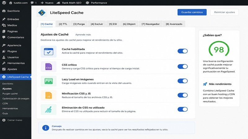 configuracion-litespeed-cache-wordpress-pagespeed Configuración de LiteSpeed Cache en WordPress para mejorar PageSpeed y optimizar velocidad de carga