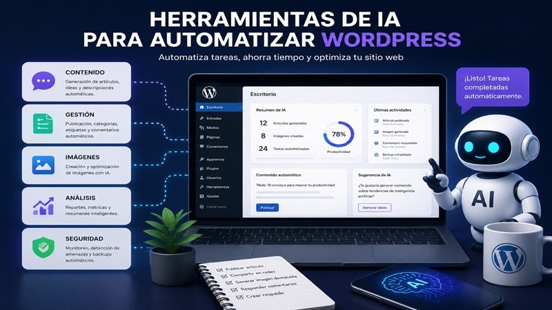 Herramientas de IA para automatizar WordPress y crear contenido automáticamente