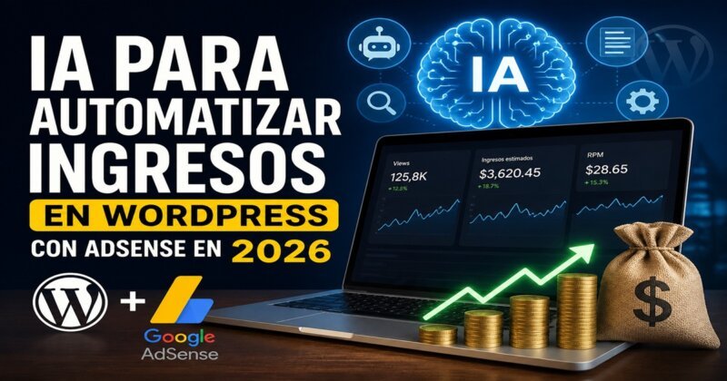 IA para automatizar ingresos en WordPress con Google AdSense en 2026