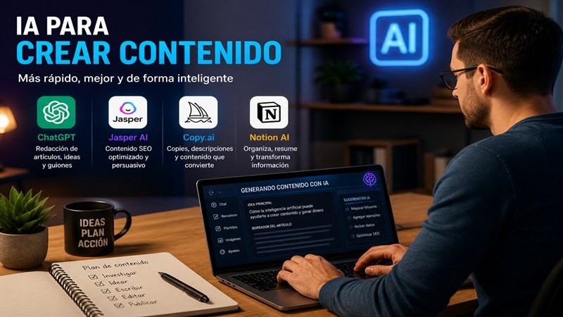 Inteligencia artificial para crear contenido en blogs con herramientas como ChatGPT y automatización de textos